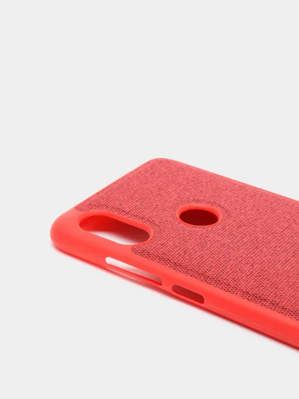 Красный чехол джинсовый Xiaomi Redmi Note 6