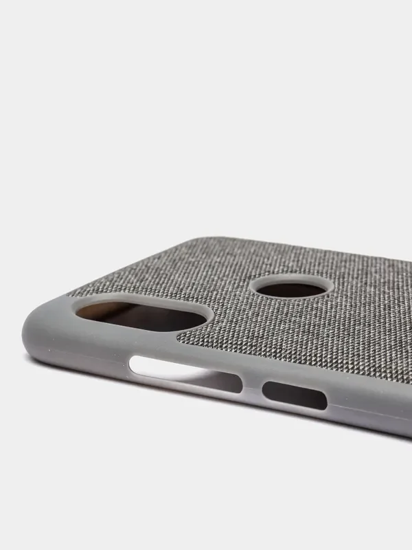 Серый чехол джинсовый Xiaomi Redmi Note 6