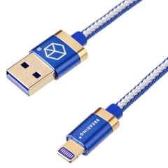 Джинсовый дата-кабель Lightning - USB, 1м, 2.4А