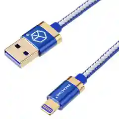 Джинсовый дата-кабель Lightning - USB, 1м, 2.4А