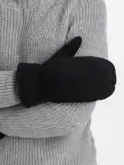 Черный варежки мужские теплые
