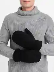 Черный варежки мужские теплые
