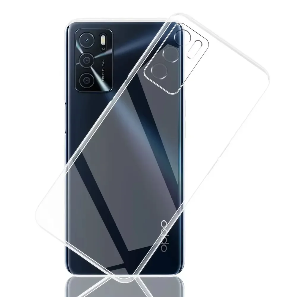 Прозрачный чехол для Oppo A16, прозрачный, силиконовый