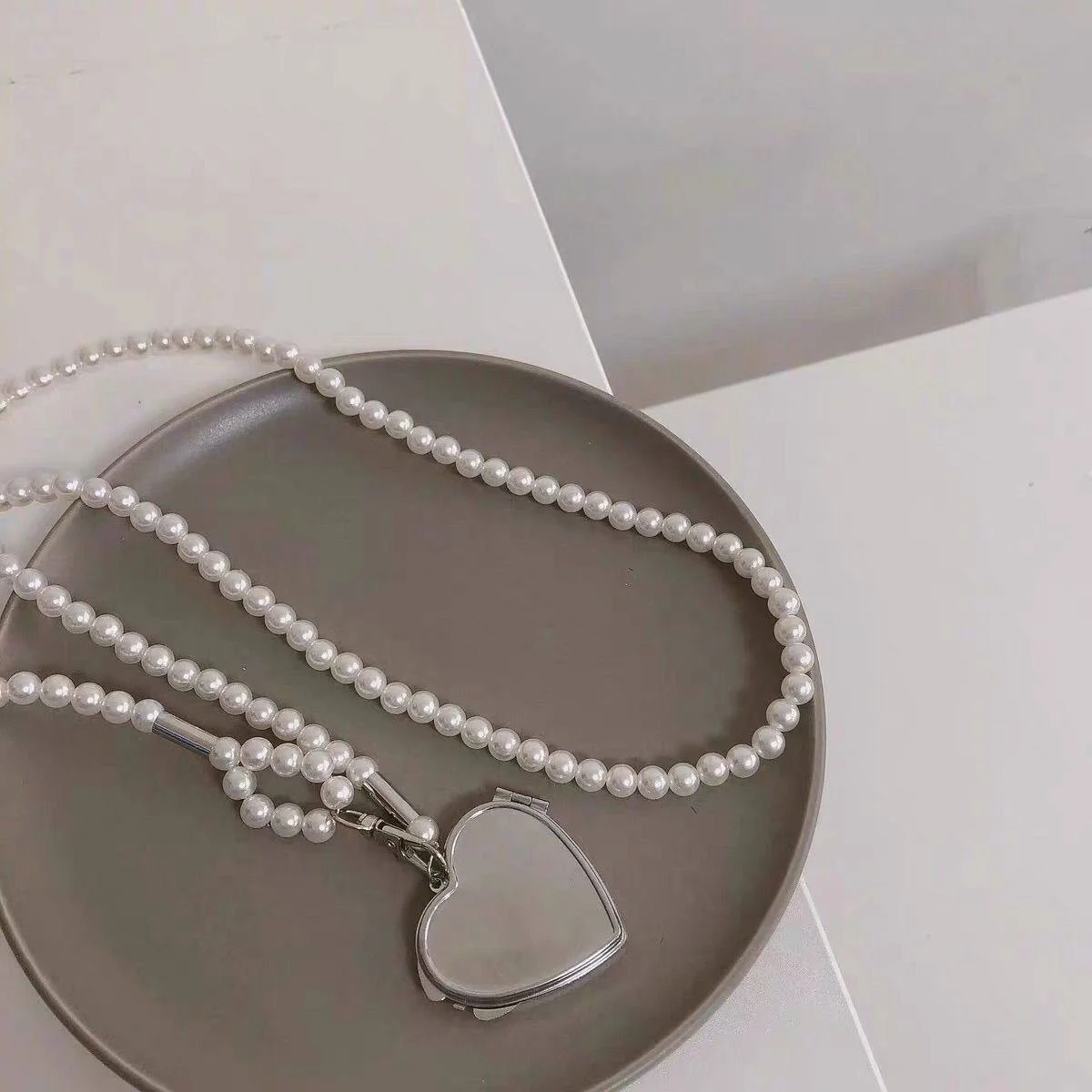 Белый цепочка через плечо с зеркалом/бодичейн/сотуар/цепоска на пиджак/на одежду/цепочка на тело