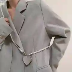 Белый цепочка через плечо с зеркалом/бодичейн/сотуар/цепоска на пиджак/на одежду/цепочка на тело