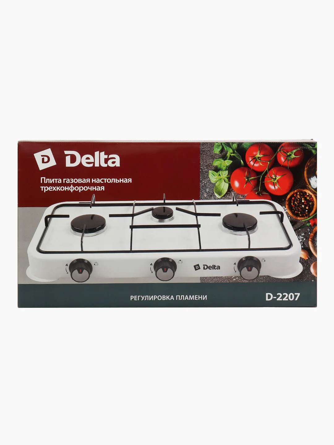 Газовая плитка настольная, 3 конфорки, DELTA D-2207