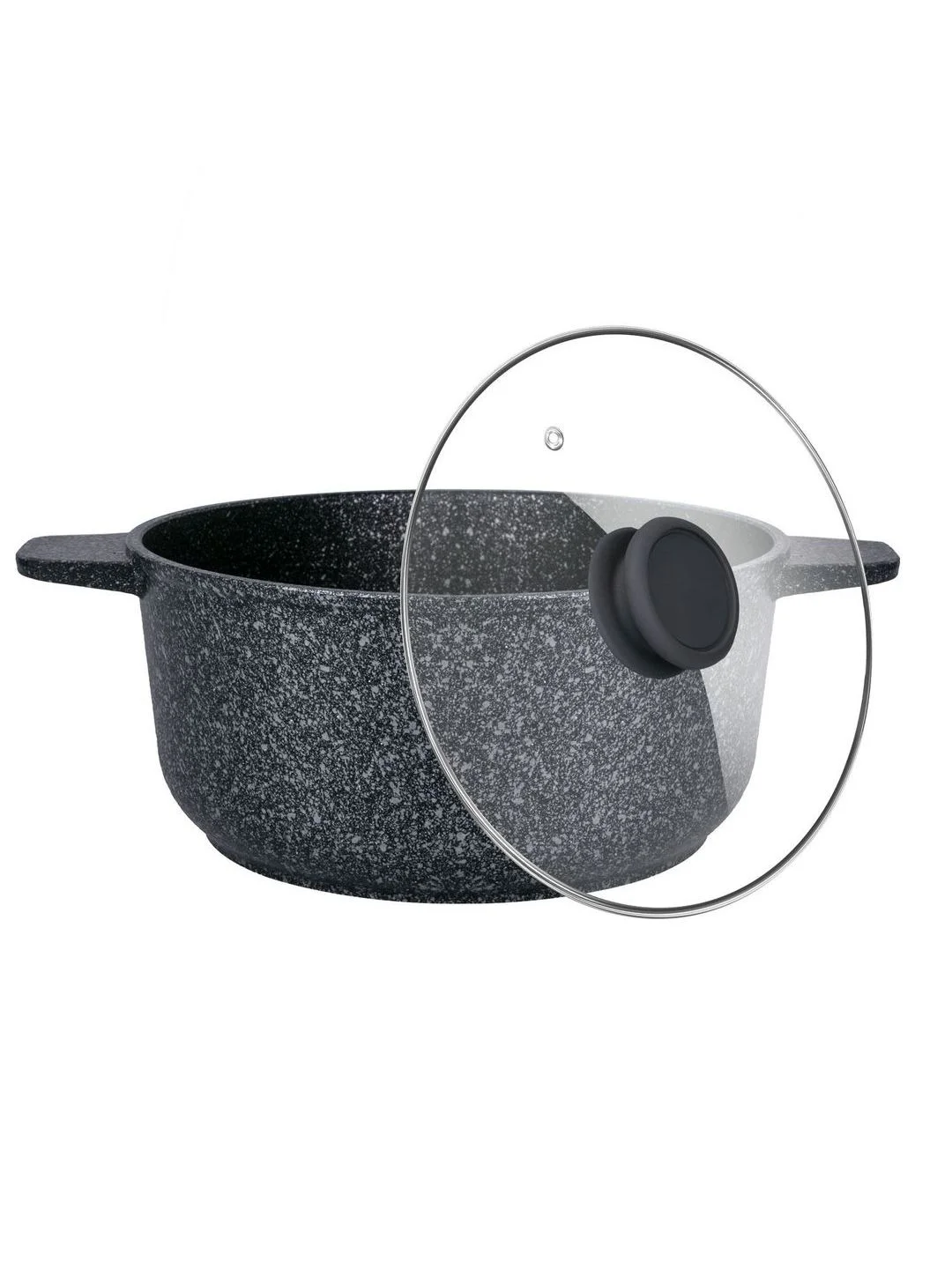 Кастрюля MAUNFELD GRETA MF24GRTT01CR из литого алюминия со стеклянной крышкой, 24 см, 4 л