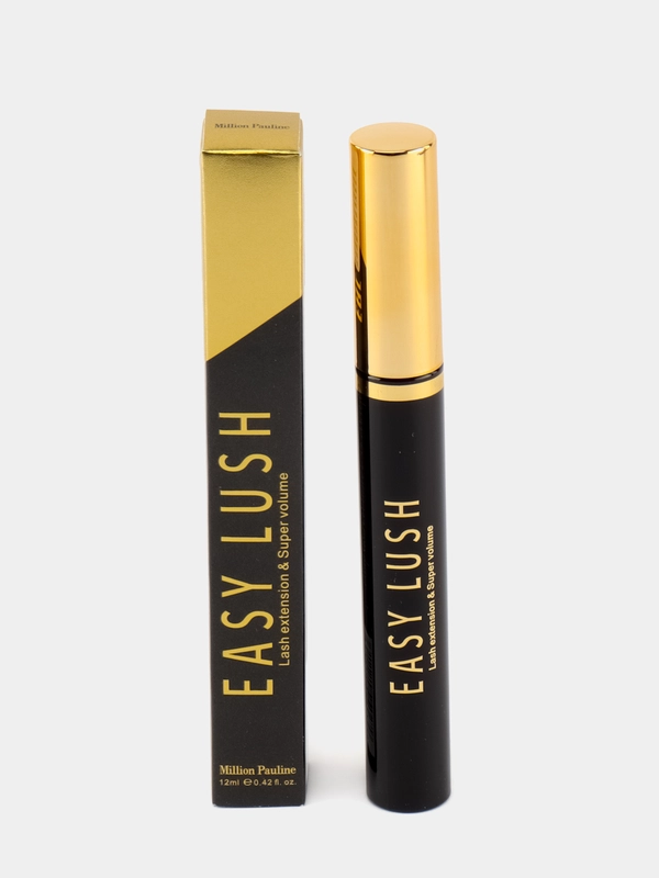 Тушь для ресниц Easy Lush, с эффектом суперобъема и накладных ресниц, черная