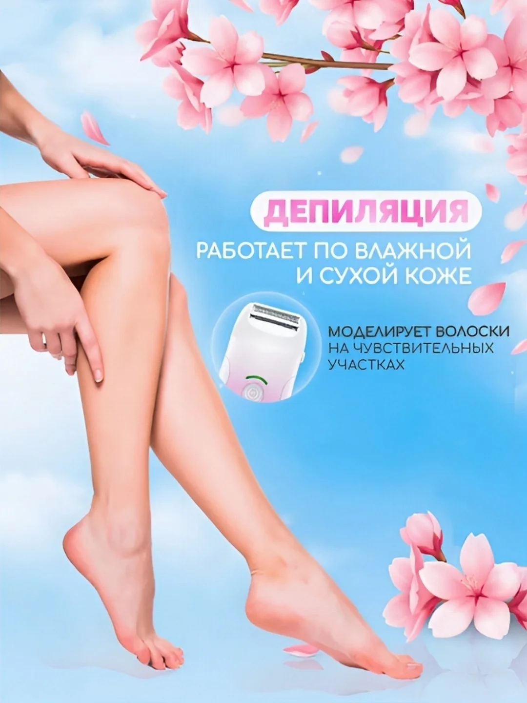 Фуксия эпилятор женский 3 в 1: бритва женская, эпиляция и педикюр пяток