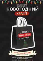 Манго пакет подарочный новогодний, новогодний пакетик "С новым 2025 годом", 22х22см 1 дизайн