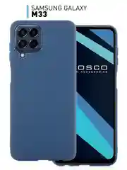 Синий чехол ROSCO для Samsung Galaxy M33, матовый, силиконовый, бортик вокруг камер
