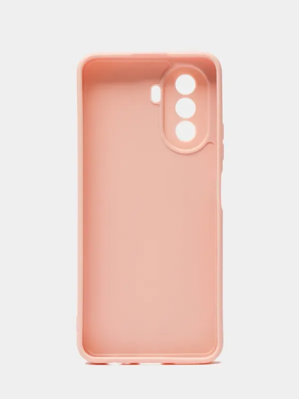 Пудровый силиконовый чехол для Huawei Nova Y70, Y70 Plus (Хуавей Нова игрек у70) c защитой камеры