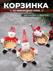 Новогодняя плетеная корзинка для конфет и фруктов