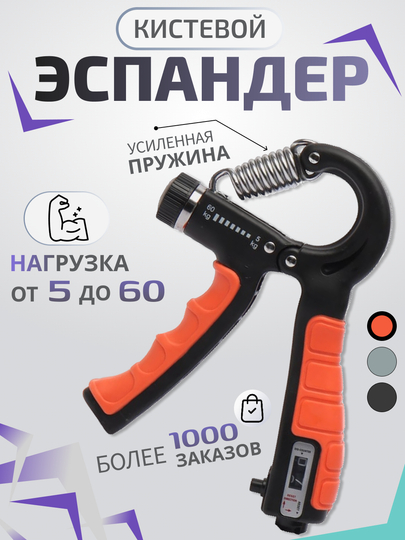 Эспандер кистевой, пружинный с регулировкой нагрузки от 5 до 60 кг