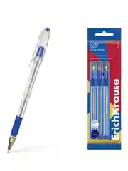 Набор из 3 ручек шариковых ErichKrause L-30 Gold Stick&Grip Classic 0.7, цвет синий