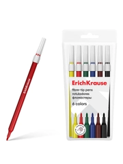 Фломастеры ErichKrause light 6 цветов (в футляре с европодвесом 6 шт)