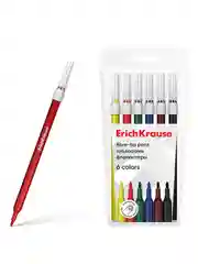 Фломастеры ErichKrause light 6 цветов (в футляре с европодвесом 6 шт)