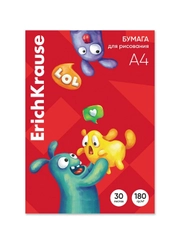 Бумага для рисования в картонной папке ErichKrause Jolly Friends, А4, 30 листов