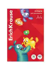 Бумага для рисования в картонной папке ErichKrause Jolly Friends, А4, 30 листов