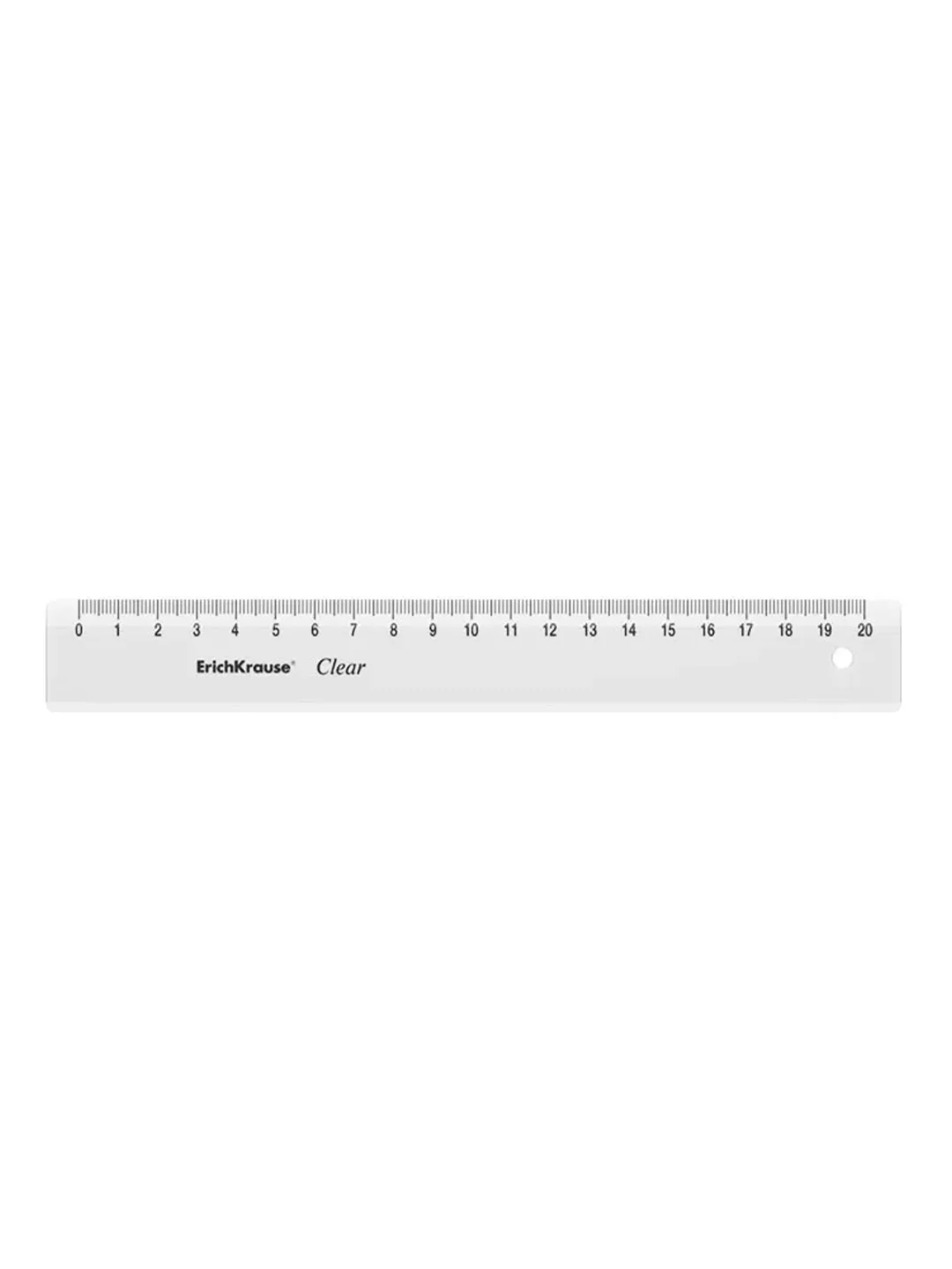 Линейка пластиковая ErichKrause Clear, 20см, прозрачный