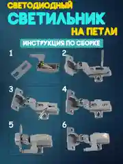 Светодиодная подсветка для шкафа на петли / LED светильник для мебели / для кухни