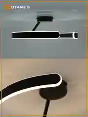 Черный правляемая светодиодная  потолочная люстра с пультом  Estares MADERA 80W круг,до 20 кв.м