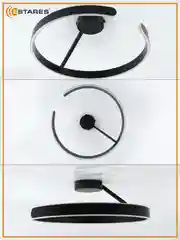 Черный правляемая светодиодная  потолочная люстра с пультом  Estares MADERA 80W круг,до 20 кв.м