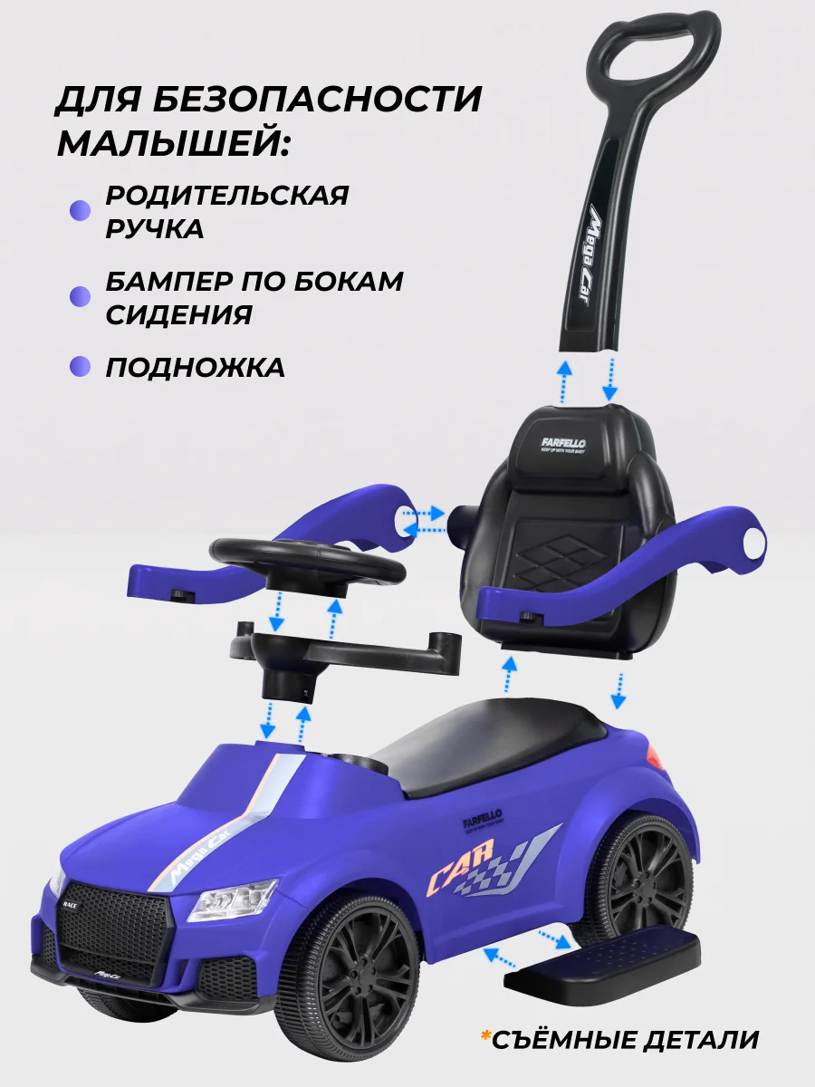 Синий детский толокар каталка Farfello CCQ12