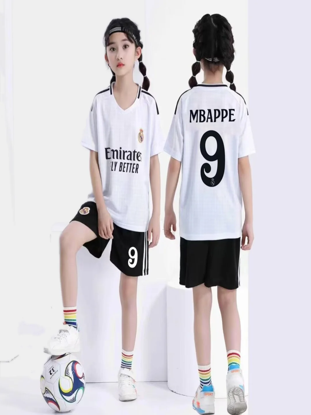 Молочный детский комплект футбольной формы Messi, Neymar, Cristiano Ronaldo, HAALAND, Benzema