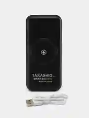 Черный повербанк 30000mah, внешний аккумулятор c быстрой зарядкой с встроенными кабелями
