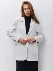 Белый пиджак деловой классический повседневный стиль