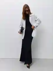 Белый пиджак деловой классический повседневный стиль