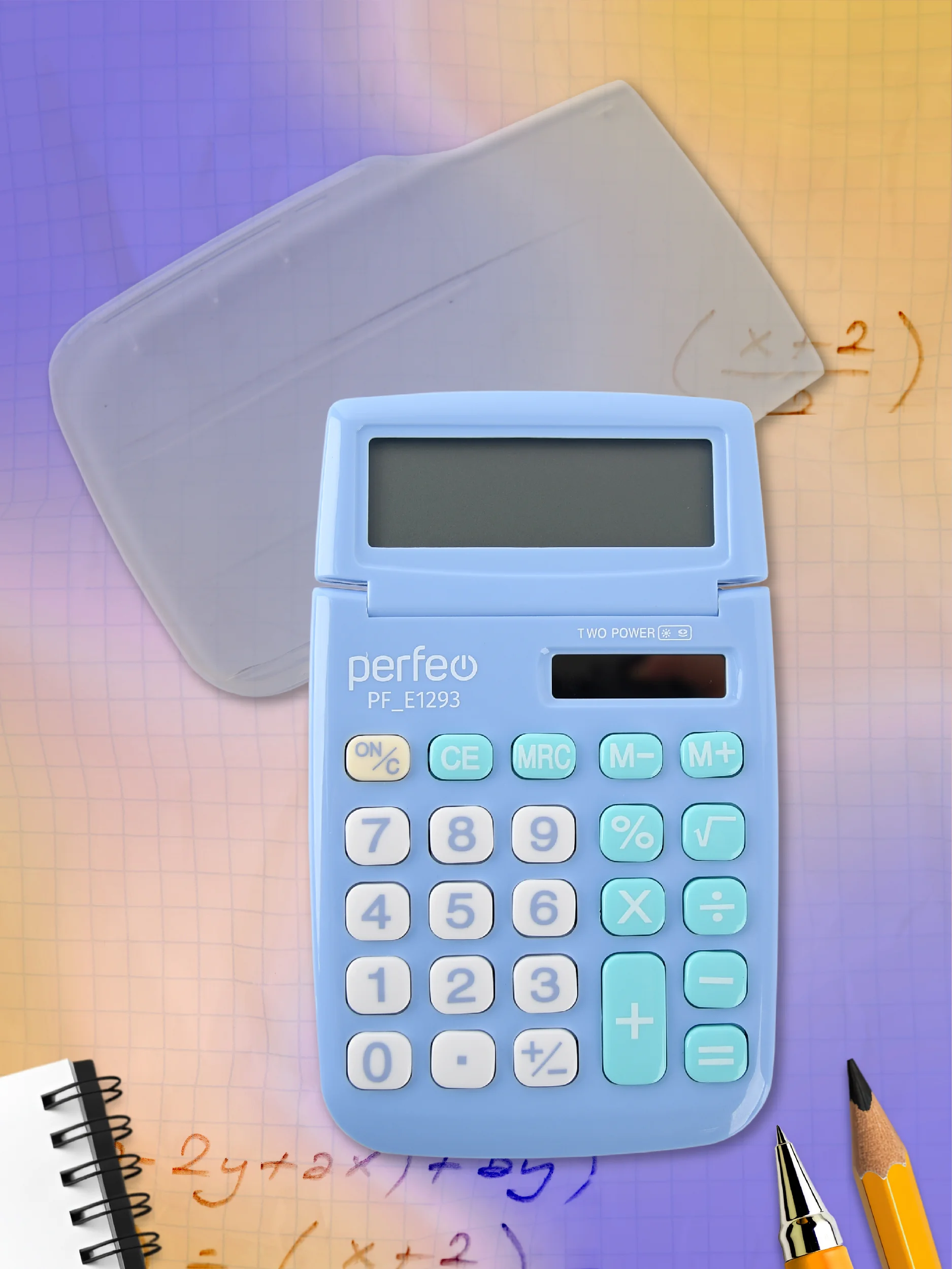 Калькулятор карманный Perfeo PFЕ1293, 8-разр., синий