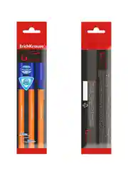 Набор из 3 ручек шариковых ErichKrause U-109 Stick&Grip Orange 0.7, цвет чернил синий