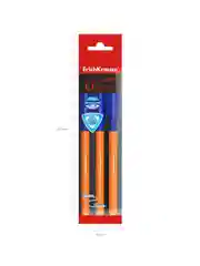 Набор из 3 ручек шариковых ErichKrause U-109 Stick&Grip Orange 0.7, цвет чернил синий