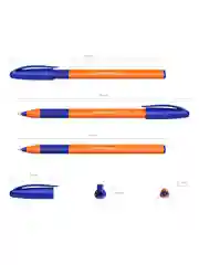 Набор из 3 ручек шариковых ErichKrause U-109 Stick&Grip Orange 0.7, цвет чернил синий