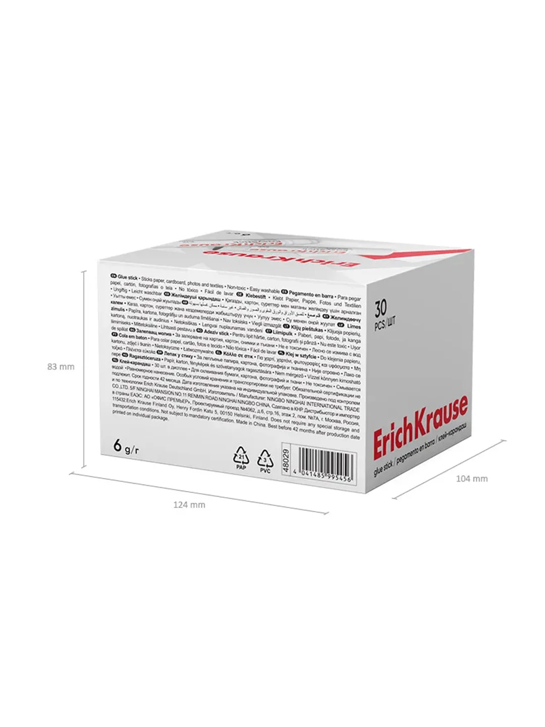 Клей-карандаш ErichKrause EasyStick, 6г