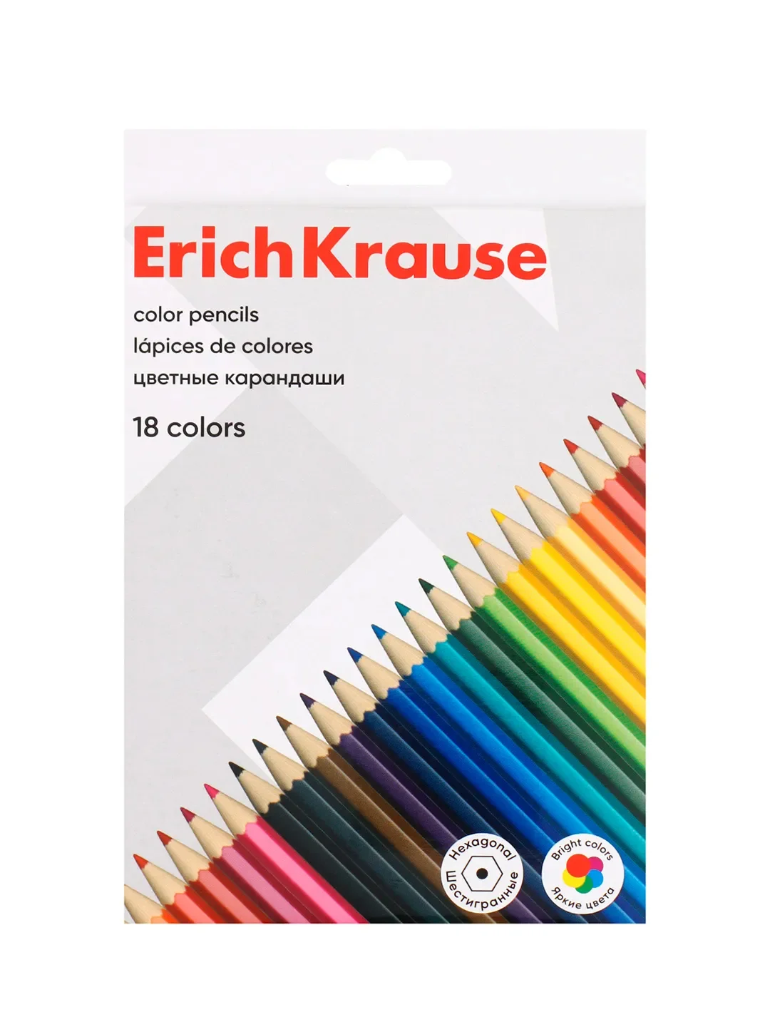 Цветные карандаши деревянные ErichKrause шестигранные 6/18 цветов