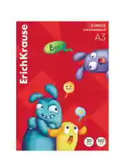 Бумага для рисования в картонной папке ErichKrause Jolly Friends, А3, 30 листов