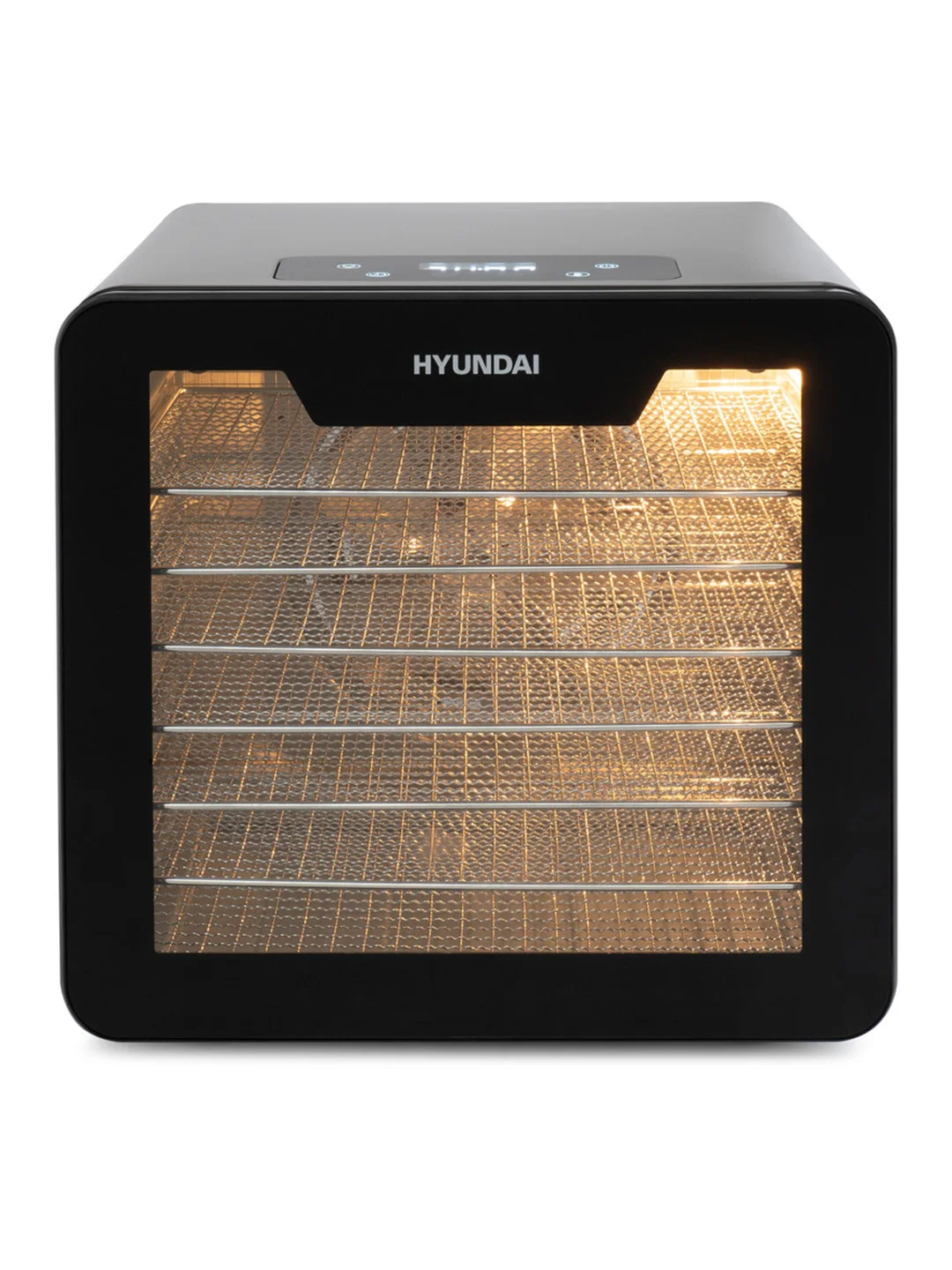 Сушка для фруктов и овощей Hyundai HYFD-8801 14под. 600Вт серебристый