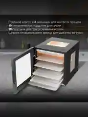 Сушка для фруктов и овощей Hyundai HYFD-8804 20под. 850Вт черный