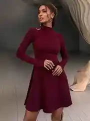 Бордовый палтье женское мини