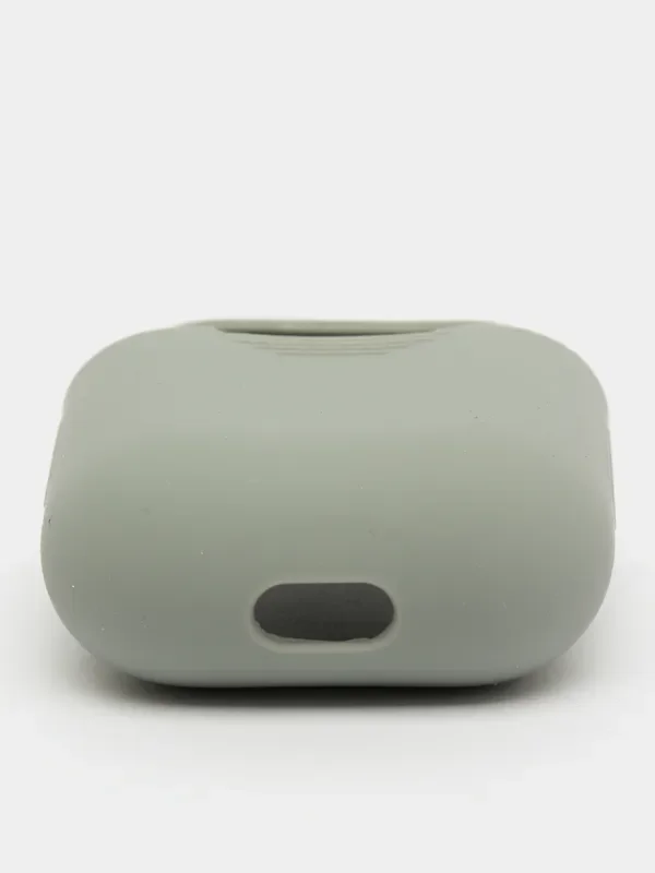 Серый чехол для наушников Apple Airpods 1 и 2 силиконовый