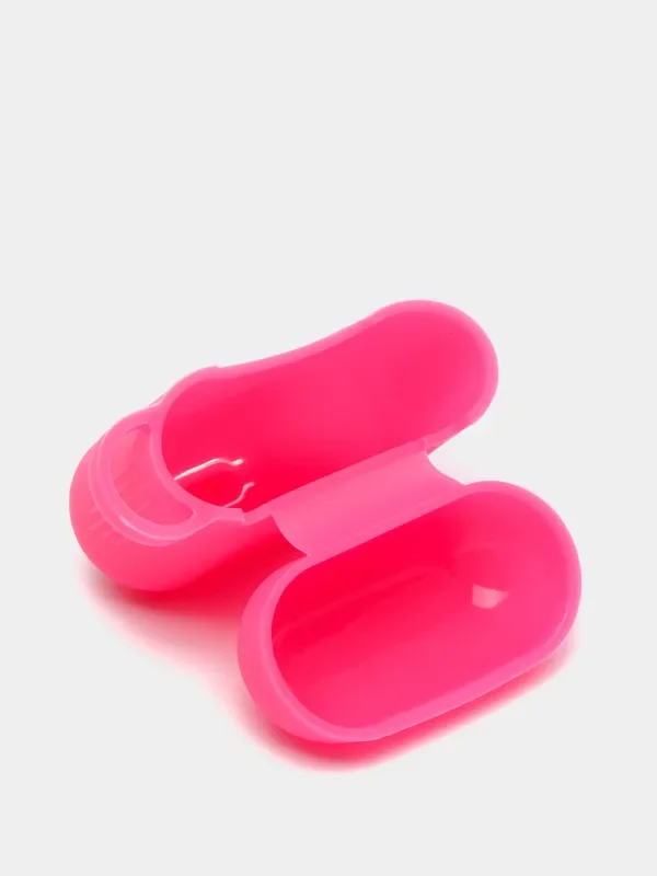 Розовый чехол для наушников Apple Airpods 1 и 2 силиконовый