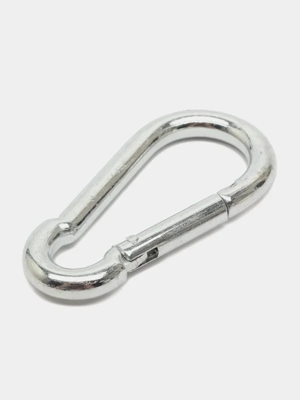 Серебряный карабин , 60х2 мм, цвет черный, 2 шт