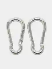 Серебряный карабин , 60х2 мм, цвет черный, 2 шт