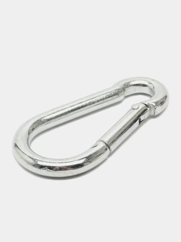 Серебряный карабин , 60х2 мм, цвет черный, 2 шт