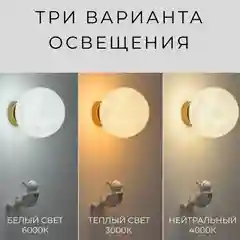 Белый светодиодный светильник, бра настенный  космонавт и луна в детскую