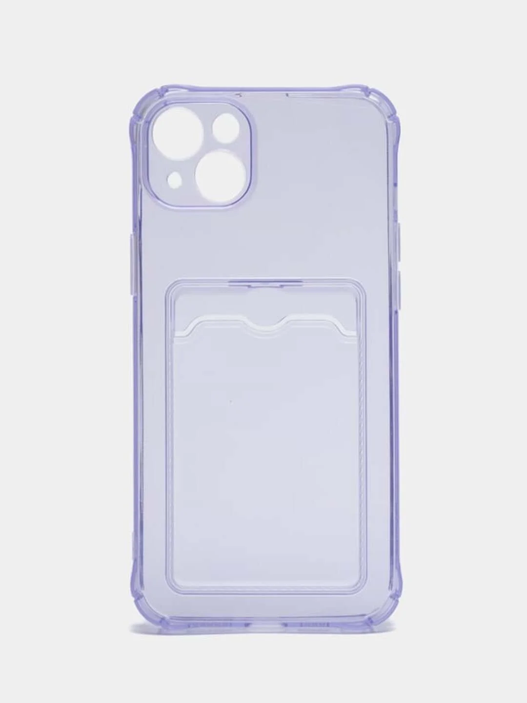 Лавандовый чехол iPhone 11, XR, X, XS, XS MAX, 6, 7, 8 Plus с карманом для карт, прозрачный