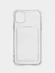 Прозрачный чехол iPhone 11, XR, X, XS, XS MAX, 6, 7, 8 Plus с карманом для карт, прозрачный